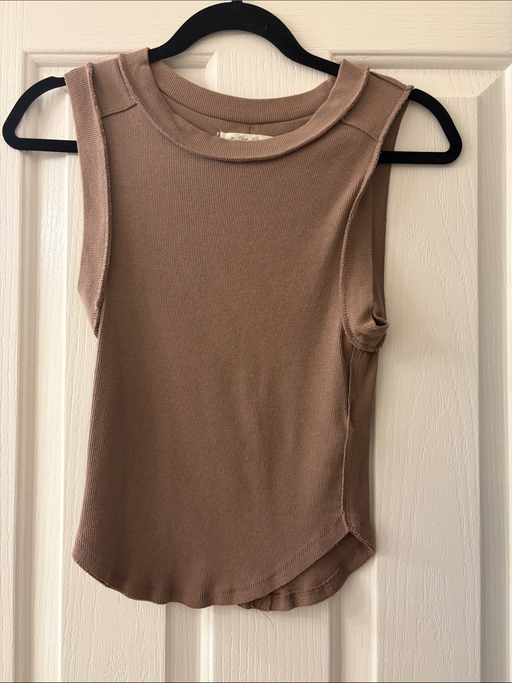 We The Free Ribbed Tank Top - Taupe Brown